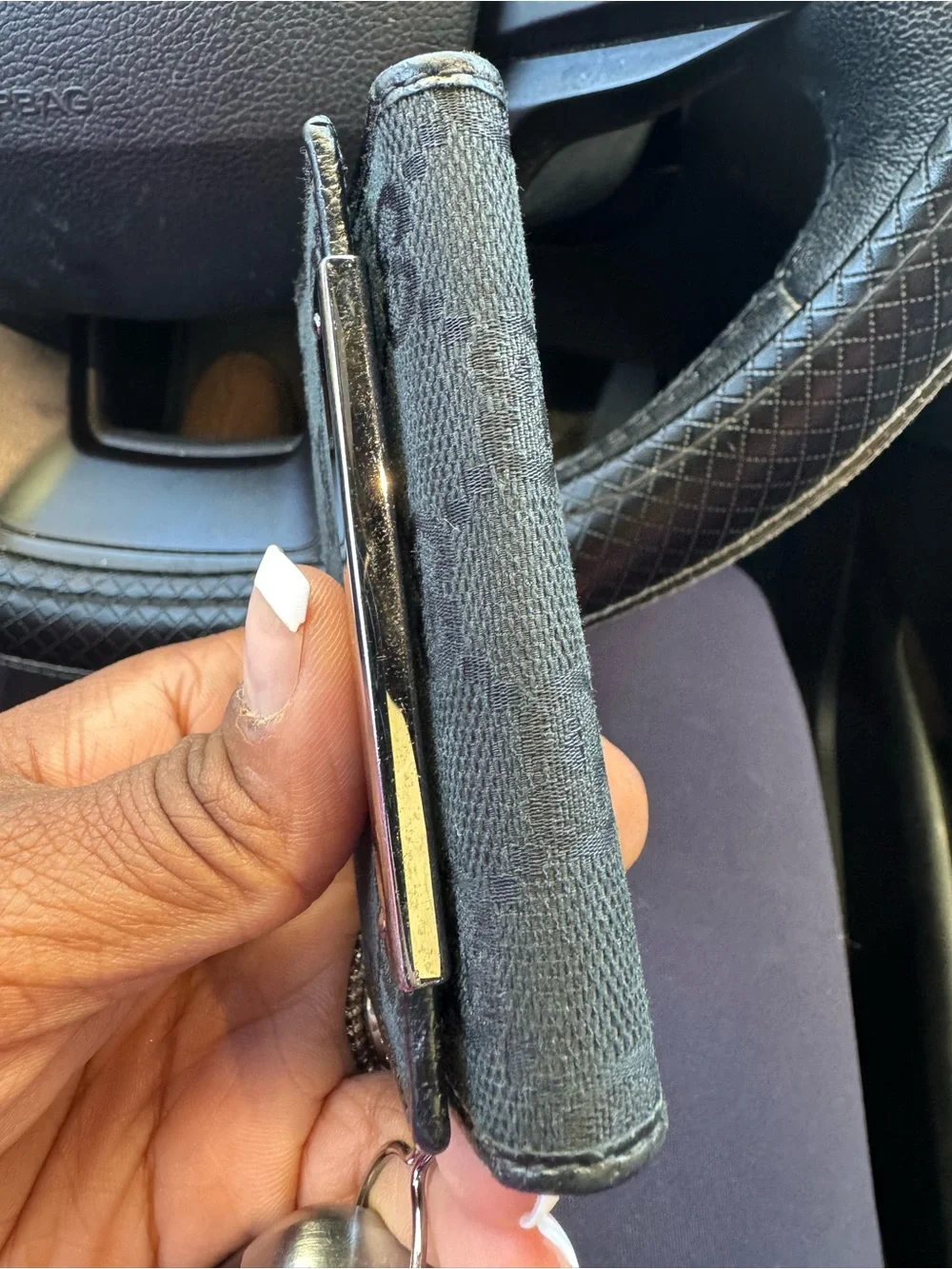 Gucci Black Canvas Monogram Key Wallet - Picture 11 of 15
